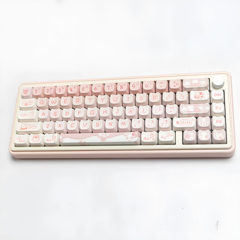 Full set PBT sublimation key caps for mechanical keyboards showing 98+ key coverage