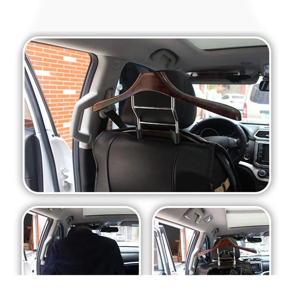 Wood yellow stainless steel car clothes hanger for suits and jackets