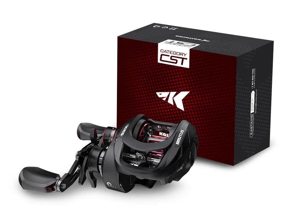 Drip wheel lure fishing reel with rocking wheel mechanism showing left and right-handed wheel orientation options