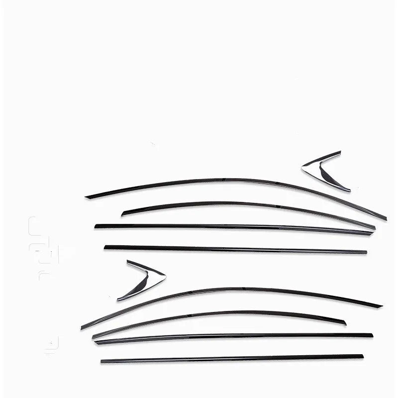 Black titanium stainless steel window trim strip complete moulding kit
