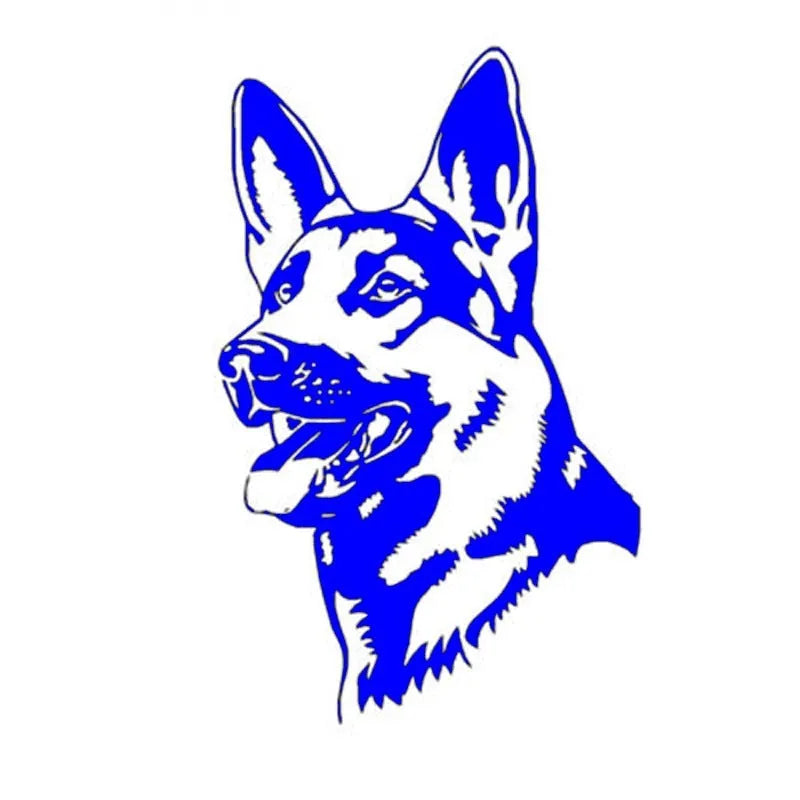 Reflective German shepherd hunting dog car bumper sticker 13cm by 8cm