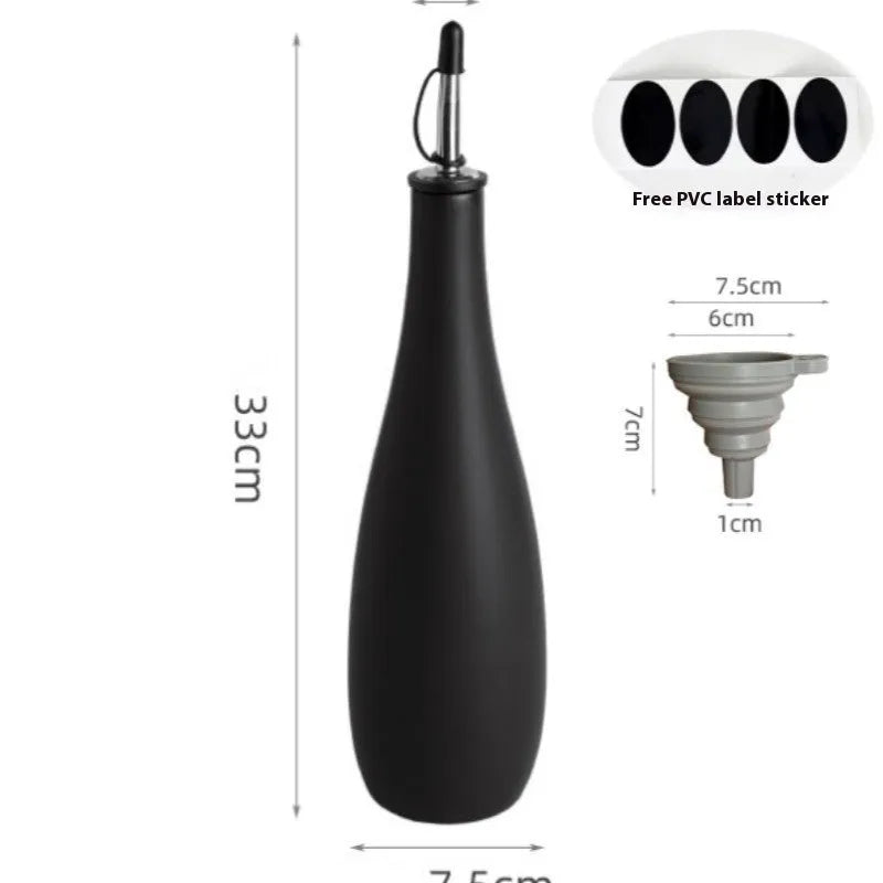 Ceramic oil pot with 650ml funnel in black, coffee, or white colour options