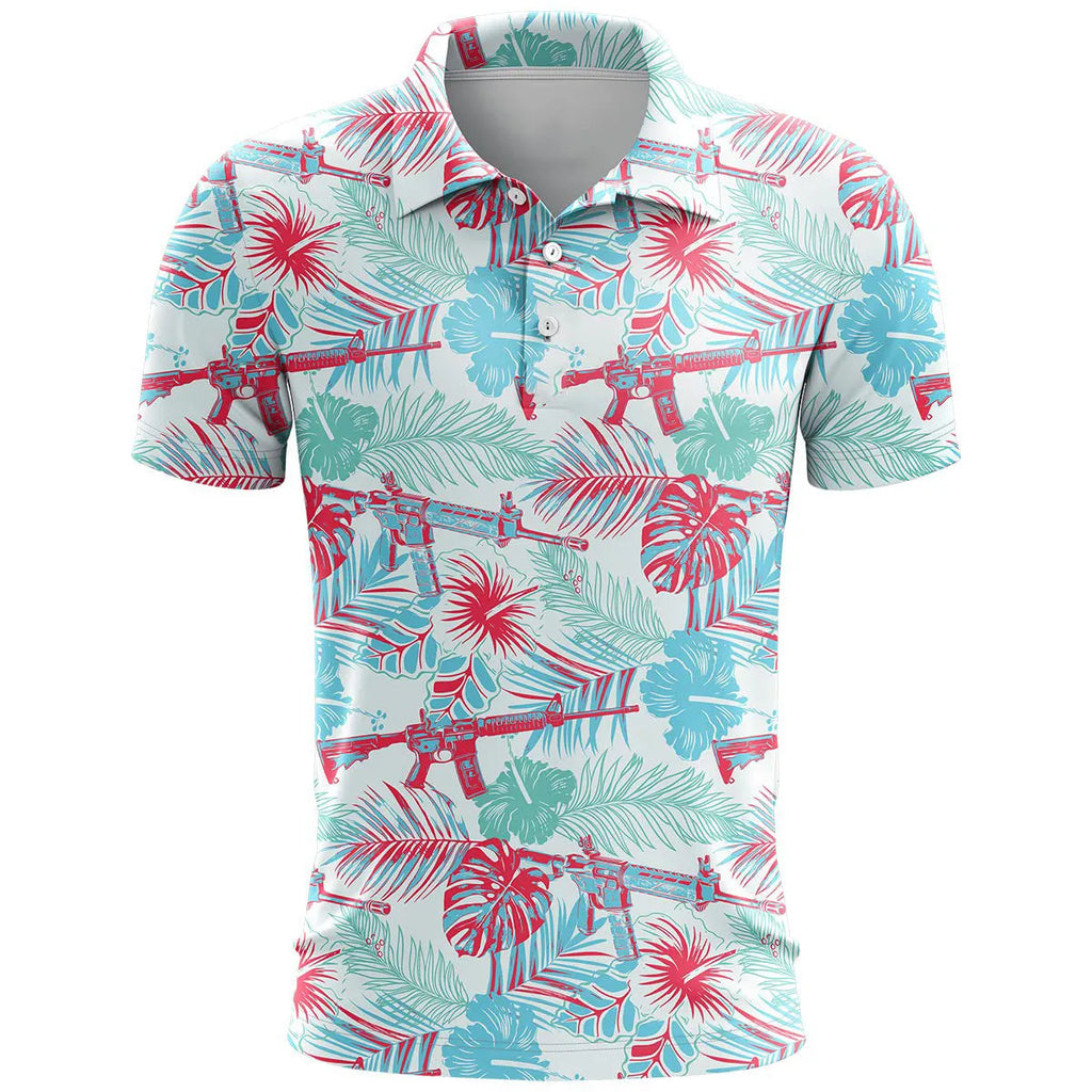 Men's 3D printed sports short sleeve top in loose fit with colour pattern