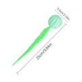 Interactive cat ball toy with worm-like plush tail in green, pink or purple colours