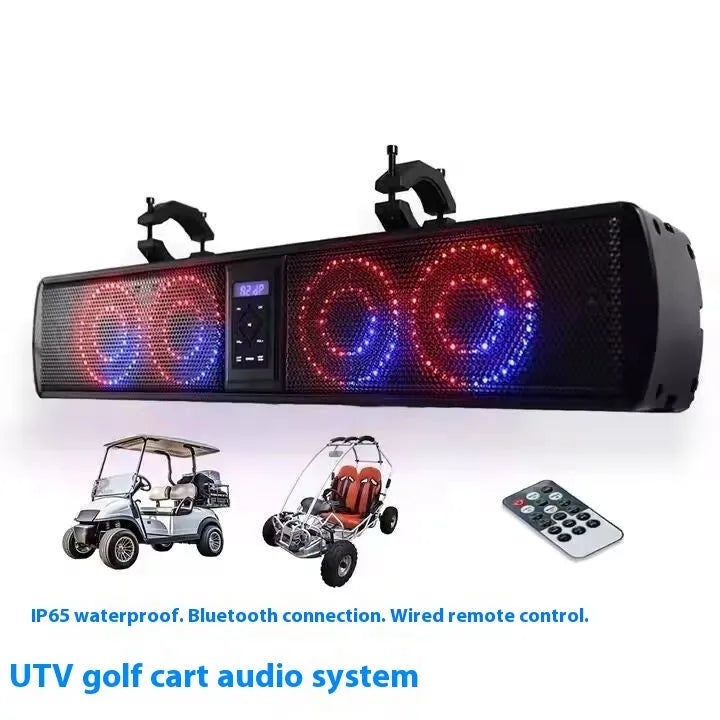 Personalised Beach Car Strip Bluetooth Audio Belt unit with USB cable for golf carts and ATVs.