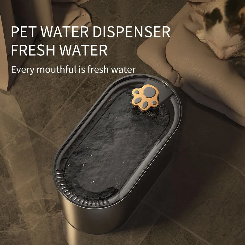 3L automatic pet water fountain in Berlin blue with quiet pump, filtration system, and LED indicator
