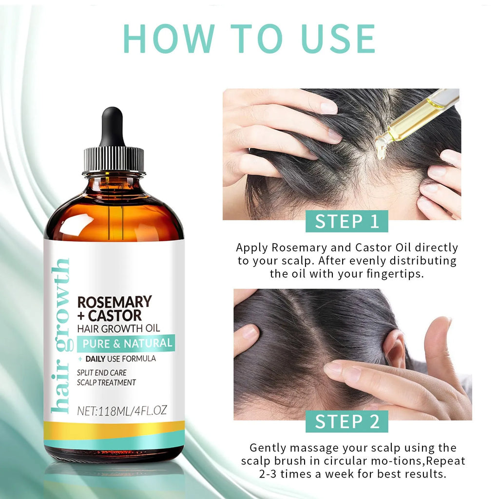 118ml bright yellow hair treatment oil with massage brush for dense long hair care