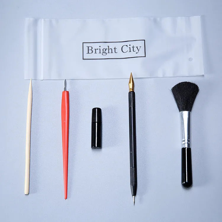 Scraping painting tools set with healing pen, scrapers and photo frames for scratch art projects