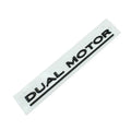 Tesla Model 3 black and red ABS plastic bumper sticker measuring 19cm by 3cm.