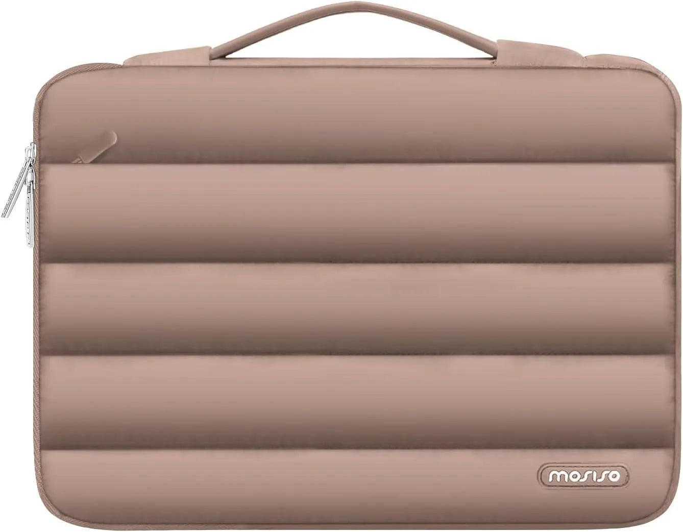 Velvet cotton down shrink storage laptop bag in black, pink, light brown, or sand colour for 13.3 or 15.4 inch laptops.