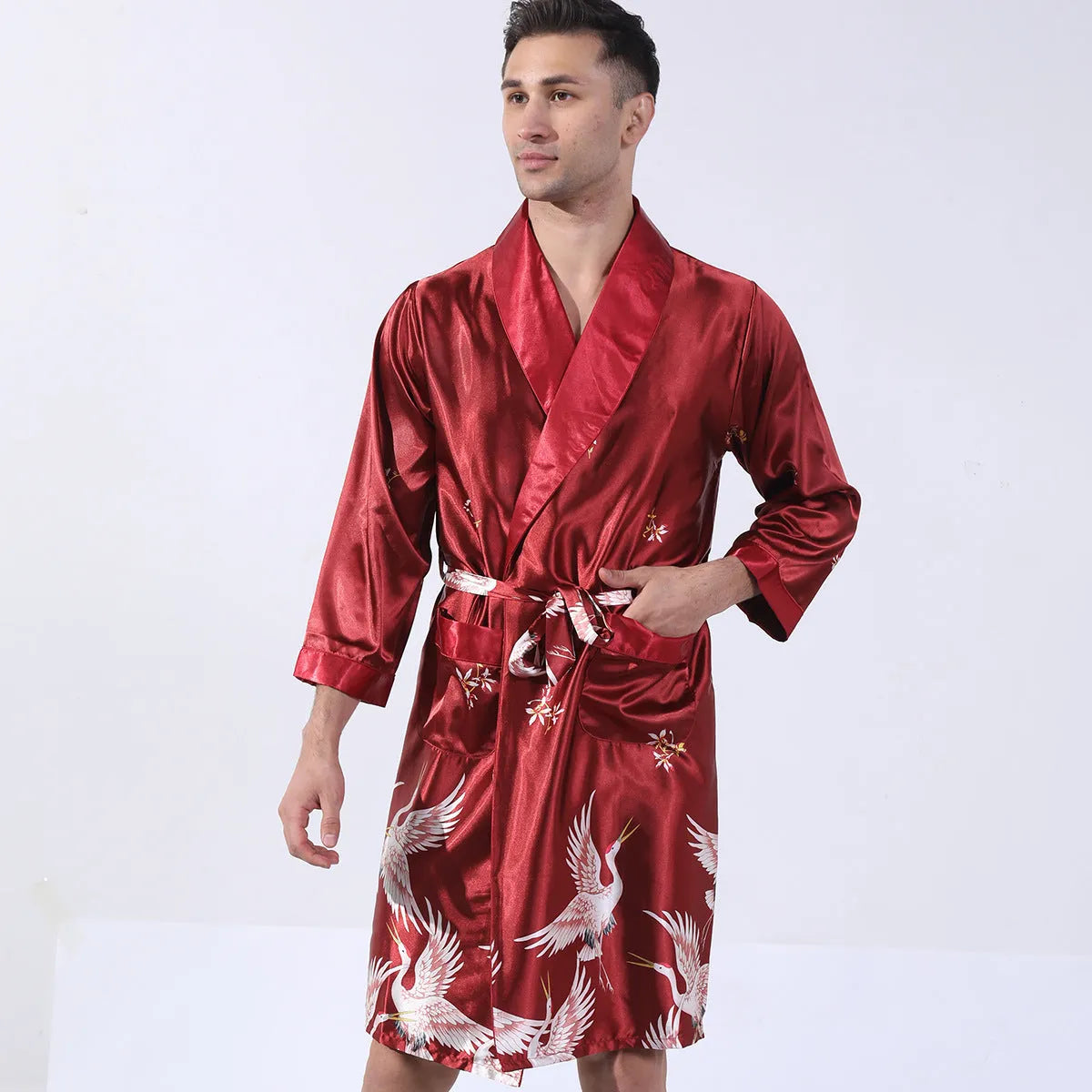 Men's rayon summer bathrobe in multiple colour options with continental sizing for home leisure wear