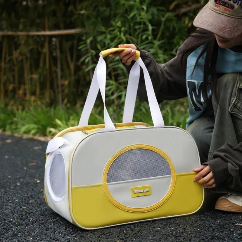 Foldable cat backpack in Oxford cloth with 15 Jin capacity showing colour options