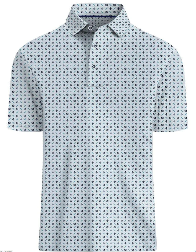 Man wearing a grey 3D printed short sleeve T-shirt with zipper decorations on the sleeves.
