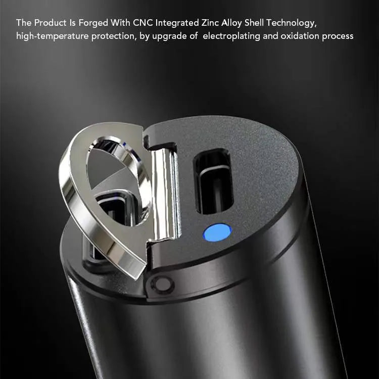 Mini 30W zinc alloy car cigarette lighter charger in black colour