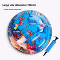 PVC inflatable pet water cooling mattress showing underwater world design for dogs