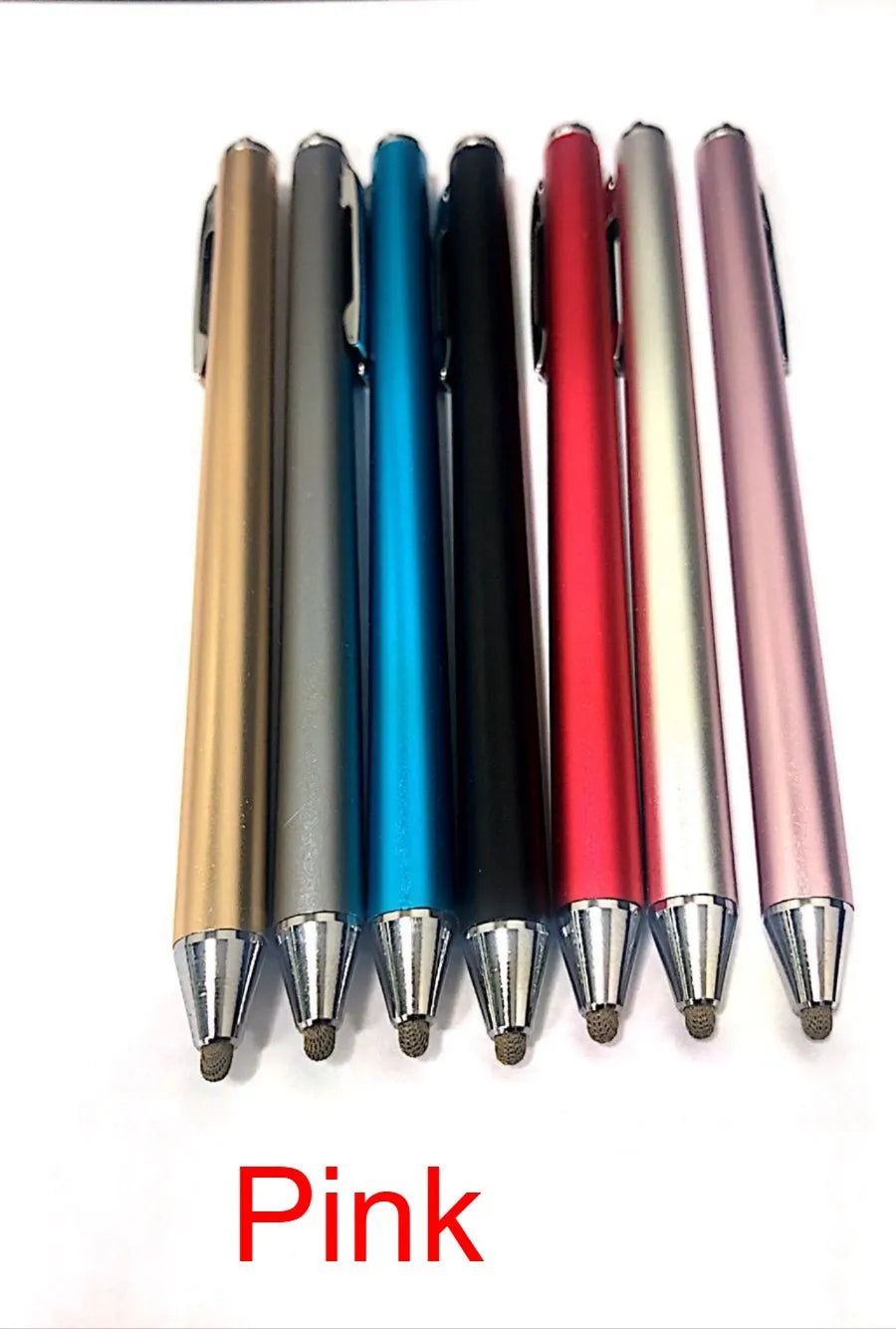 Fine-tipped metal stylus for smartphone and tablet touchscreens in multiple colours