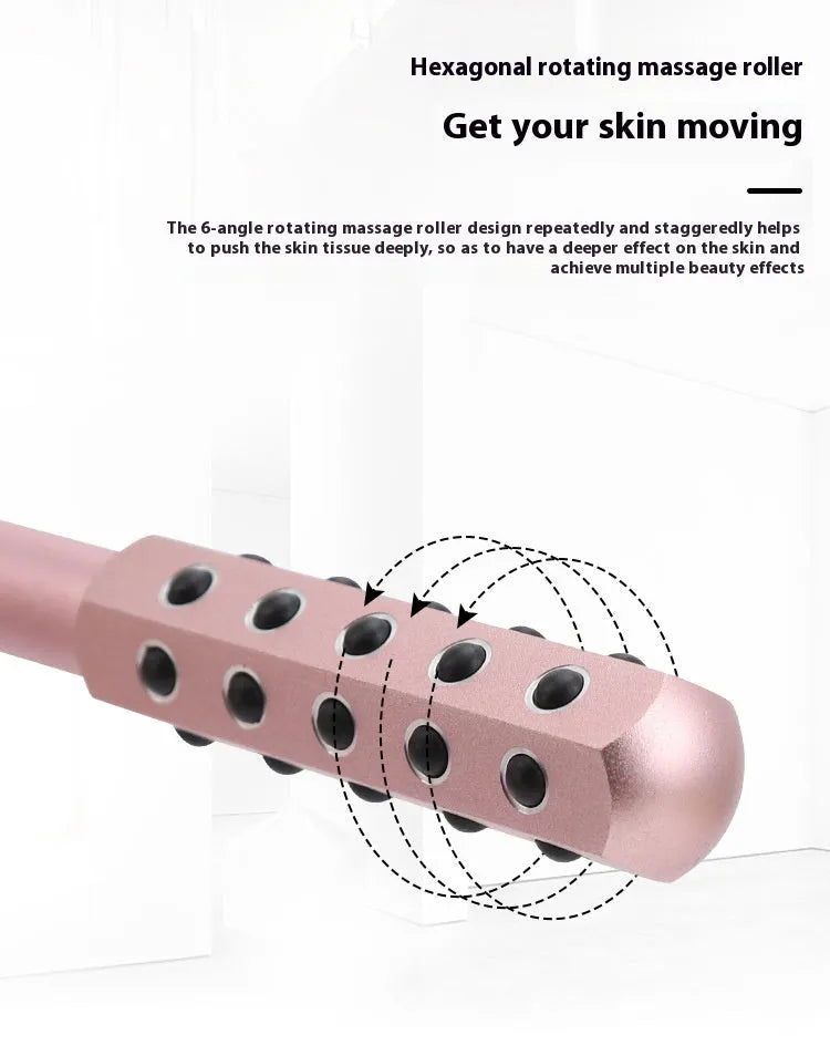 Purple germanium particles roller massage instrument for facial and eye beauty treatment