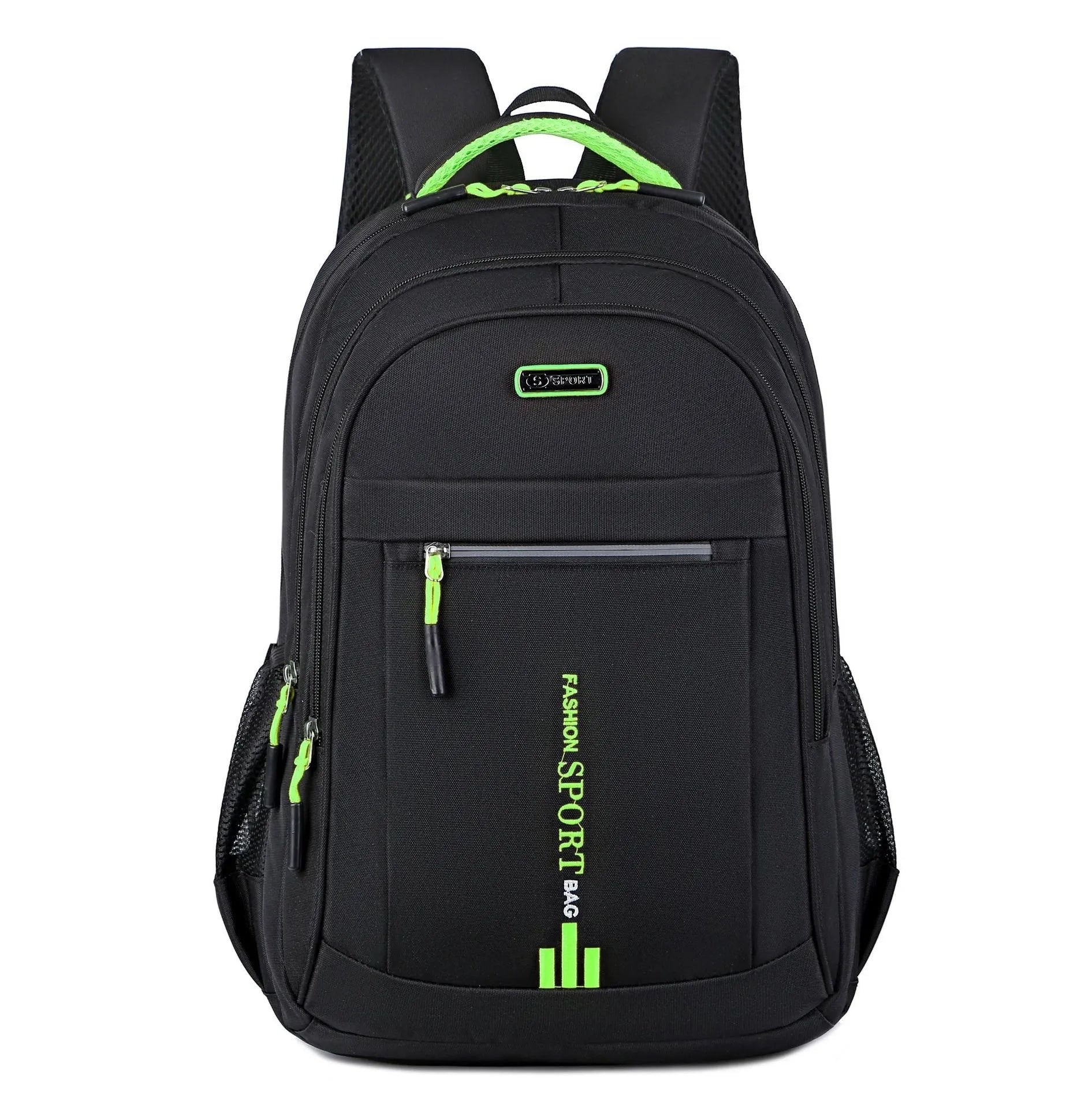 Capacity backpack in oxford cloth with airpillow straps showing sewing line details