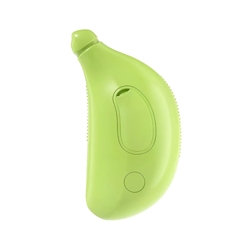 Rechargeable cat steam brush with massage function in green or yellow colour