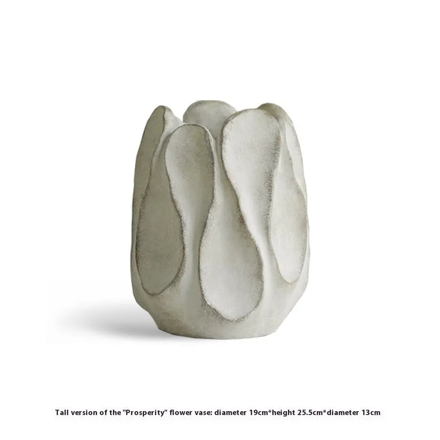 Irregular ceramic vase in contemporary art style for flower arrangements