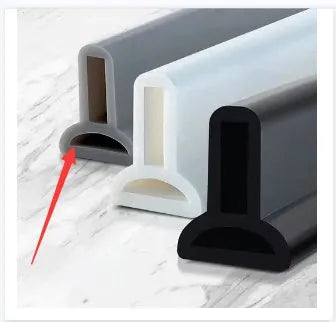 Flexible TPE bathroom water blocking strip in black, white, and grey colour options