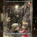 DIY material kit for assembling a snowy landscape night light with small street lamp and LED lights.