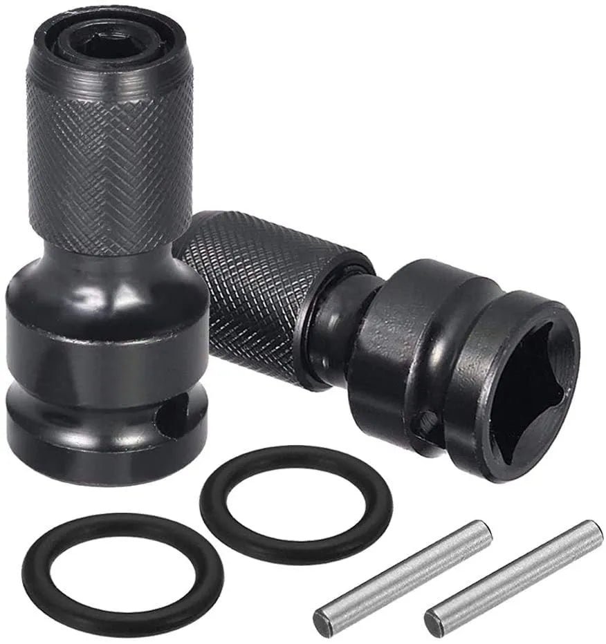 No. 45 steel telescopic bit holder adapter for 1/2-inch to 1/4-inch cross-over use