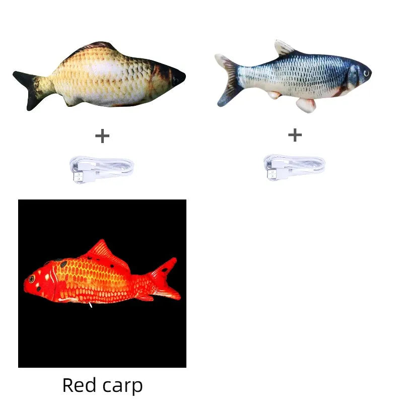 Electronic jumping fish simulation cat toy without catnip, 30cm multicolour PP material
