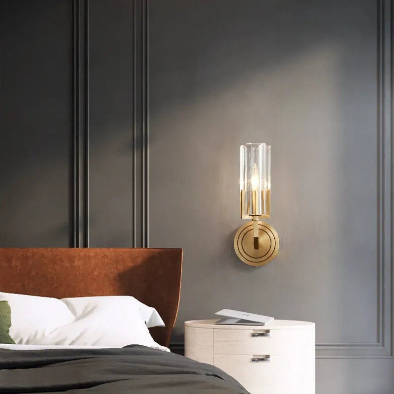 Modern copper wall lamp with either single or double head options, minimalist Nordic design