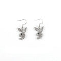 Full diamond rabbit stud earrings in gold, pink, and silver colour options with alloy construction