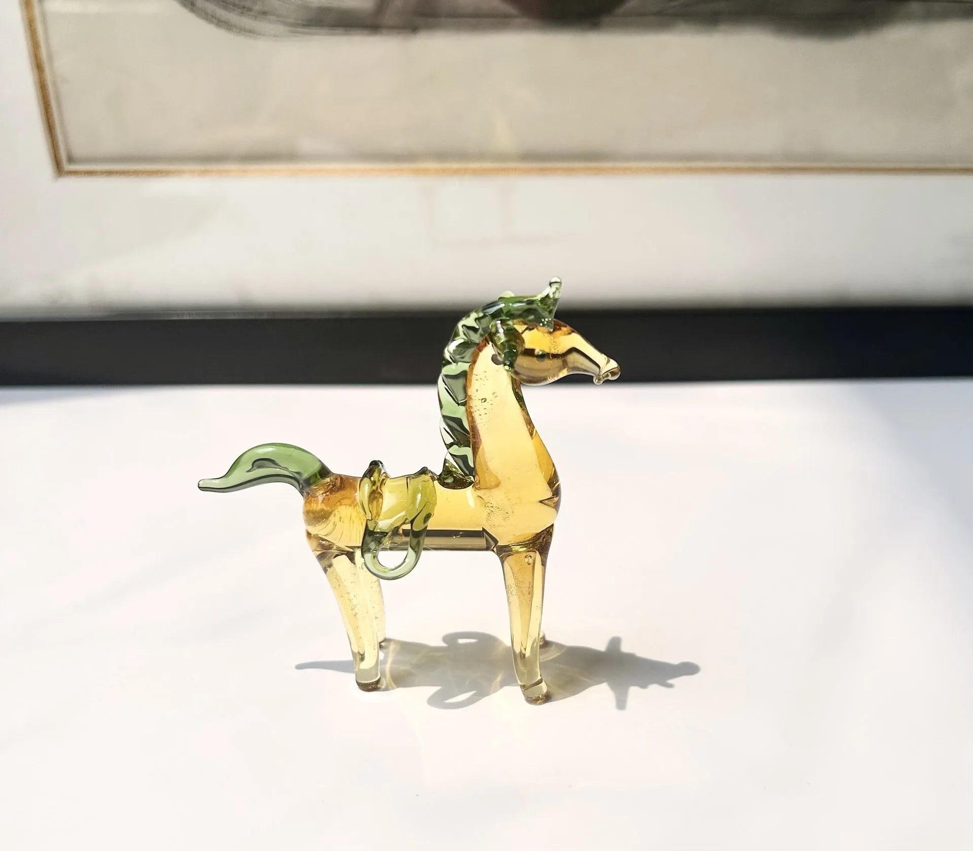 Glazed horse office decoration in coloured glaze, available in brown or white.