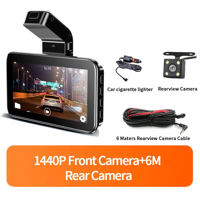 3-inch HD car DVR dash camera with dual lens for front and back recording