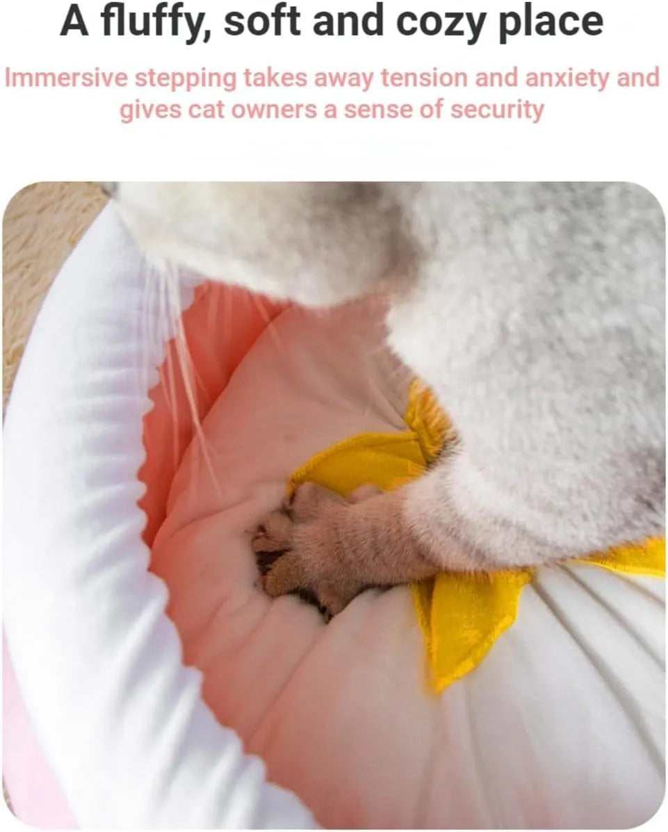Pink honey pot shaped cat sofa bed with removable pad for small pets