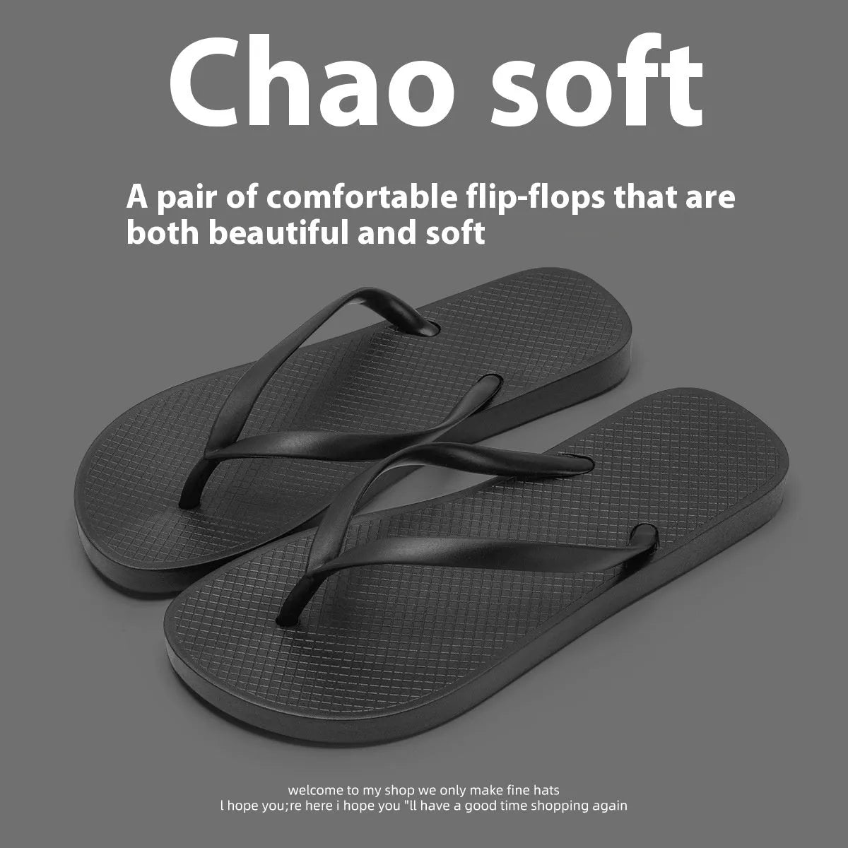 A pair of flat casual slippers with a hollow-out plastic upper and a textured non-slip PVC sole.