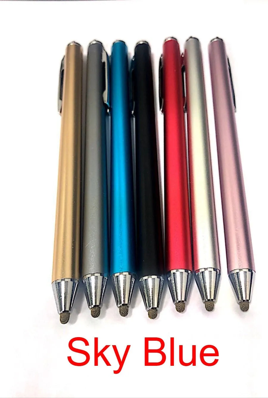 Fine-tipped metal stylus for smartphone and tablet touchscreens in multiple colours