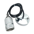 Retro DIY ceiling light chandelier kit with cast aluminum holder and woven power cord in shiny black and gold finishes