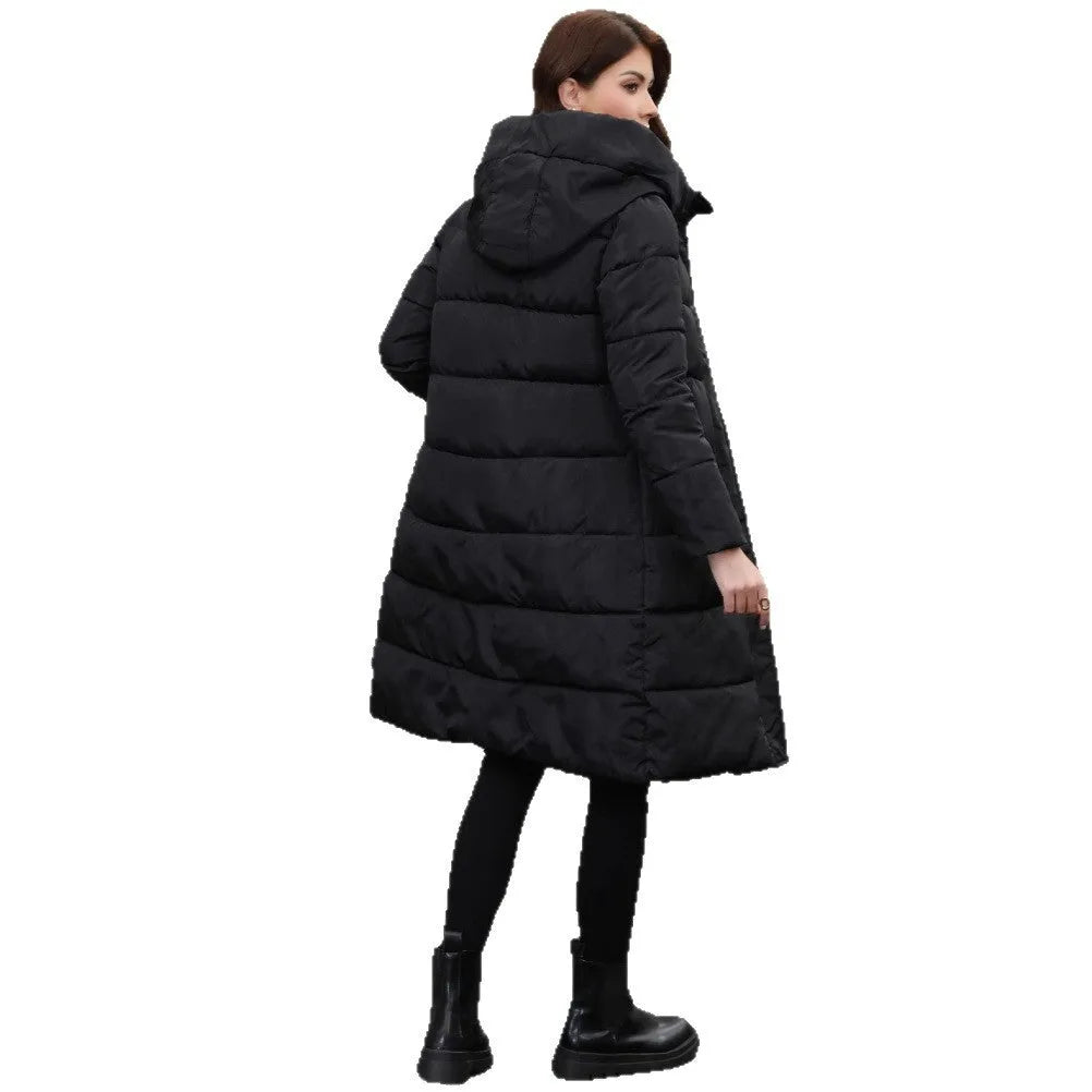 Black slim fit hooded cotton jacket with long sleeves and regular fit