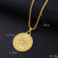 Women's geometric pendant necklace with inlaid zircon stones on a gold-tone alloy chain
