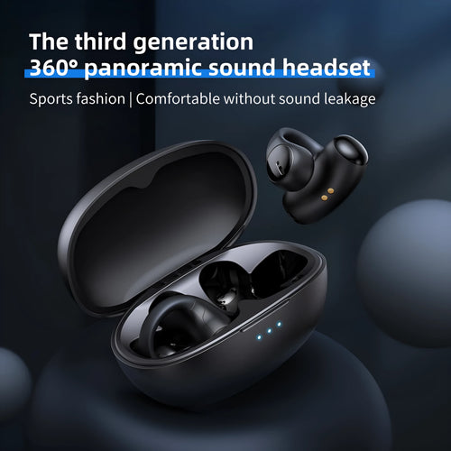 T306 black and white Bluetooth gaming headset with ear hook design for sport and e-sports