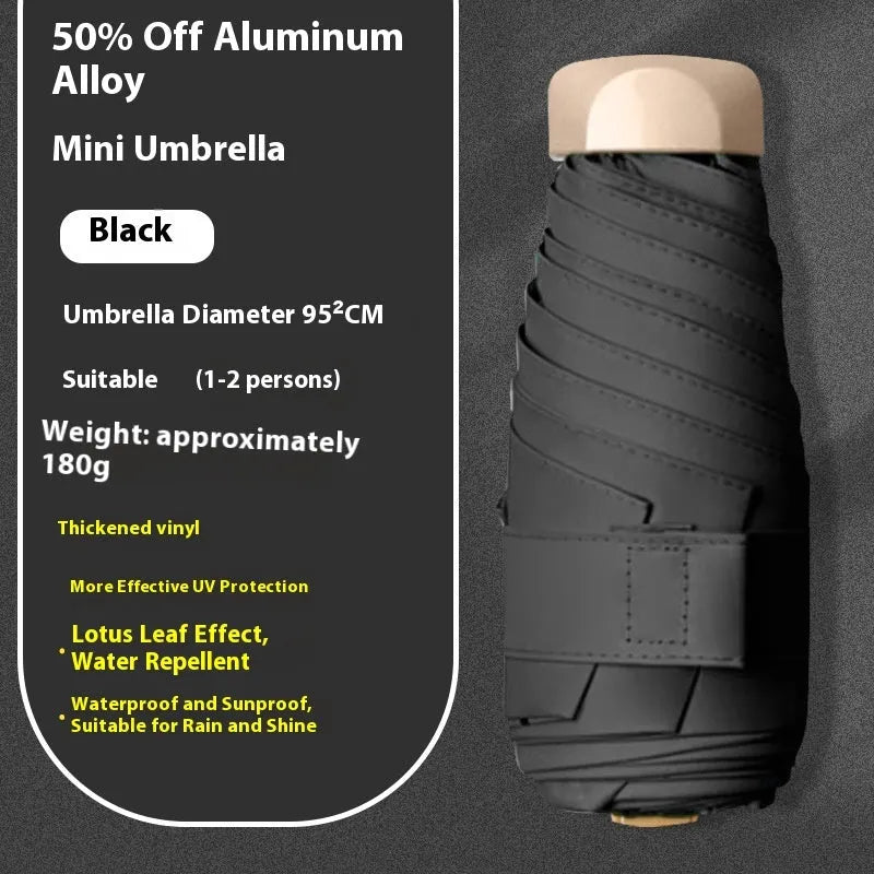 Gradient vinyl five-fold umbrella with alloy bones in multiple colour options