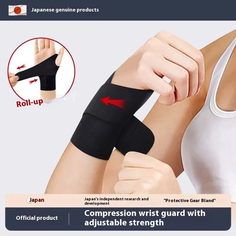 Adjustable athletic wristguards in black and skin colour with velcro straps