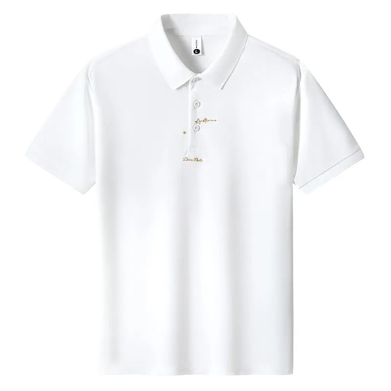 Men's loose-fit cotton t-shirt with short sleeves and a printed letter pattern, shown in various colours.