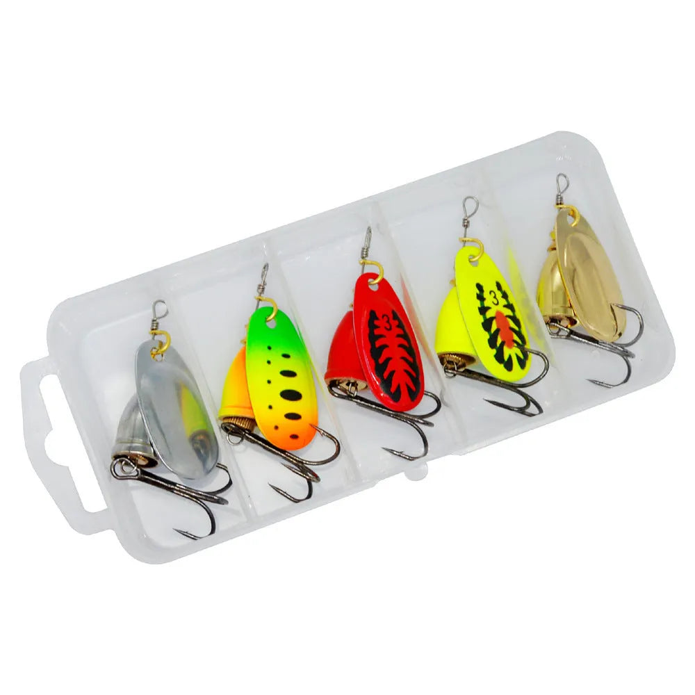 R composite rotating sequins copper bell fishing lure in seven colour variations