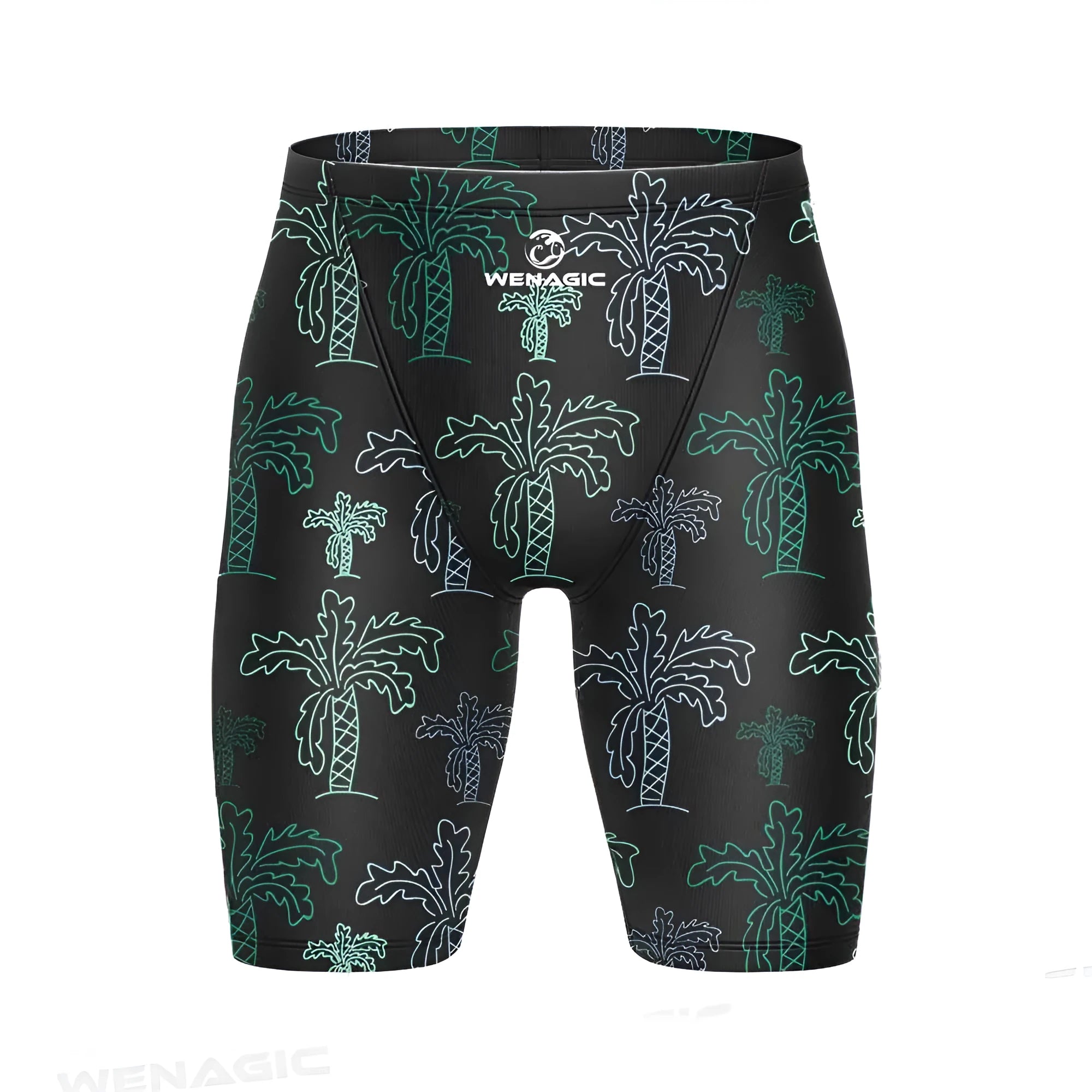Men's Lycra swimming briefs in a pattern colour, showing the briefs style fit.
