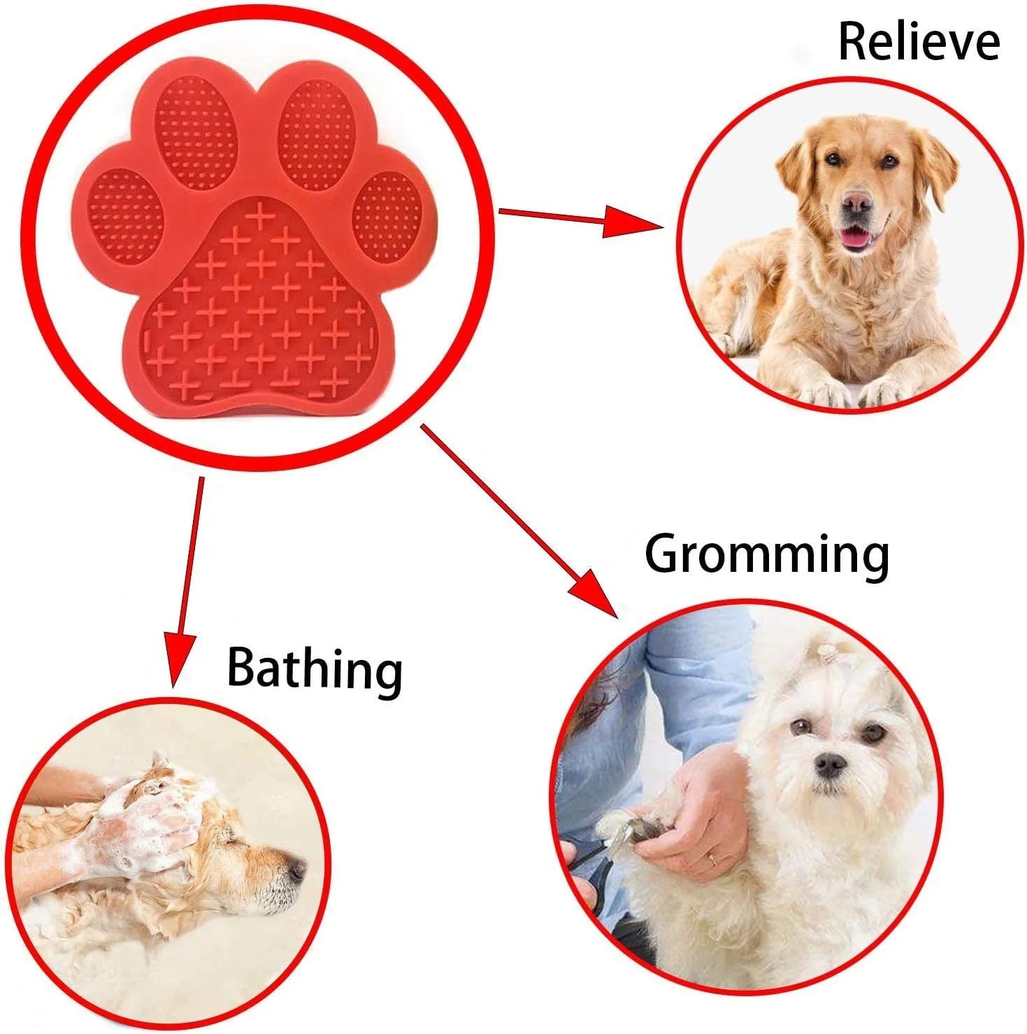 Blue silicone dog licking mat with bone texture and suction cups on back