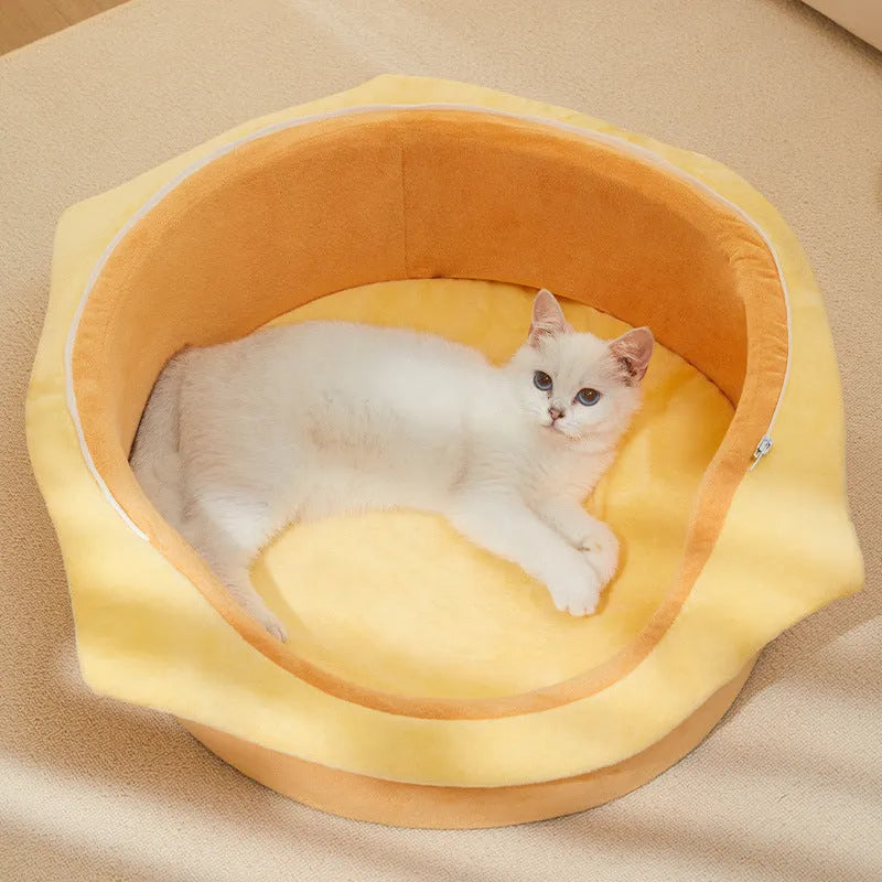 Medium-sized grey cat house with a removable roof panel shown detached.
