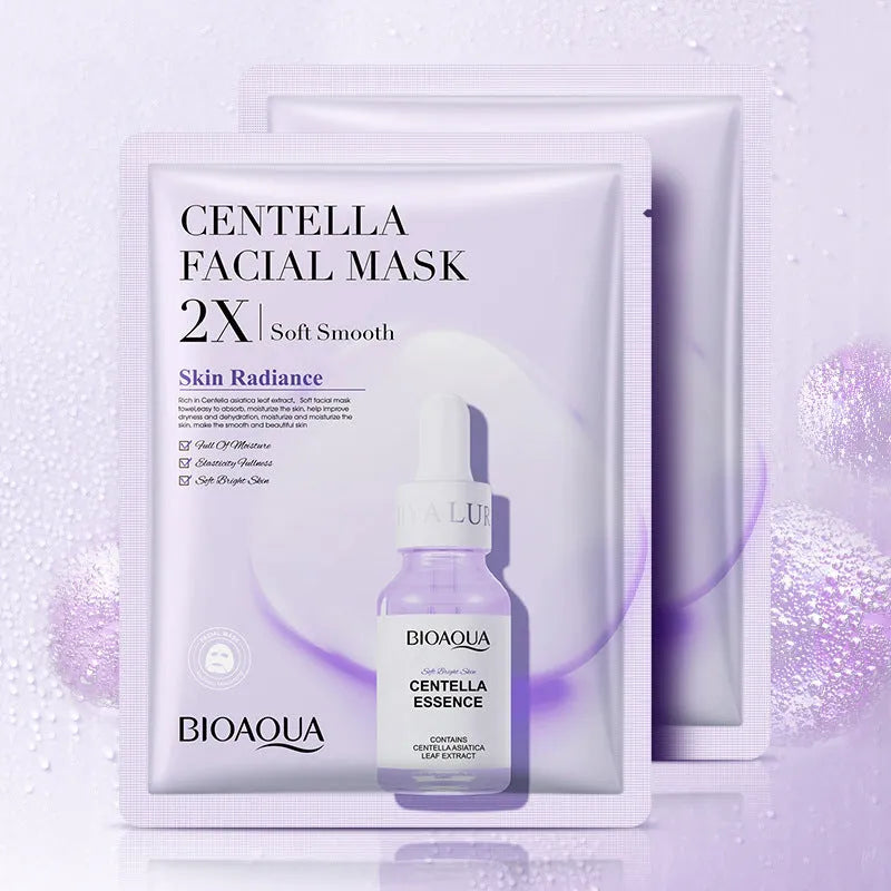Single white collagen and hyaluronic acid facial sheet mask, 30g gel treatment.