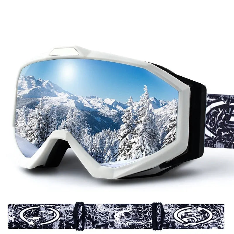 Motorcycle goggles in various colours with double-layer anti-fog lenses and storage cloth bag