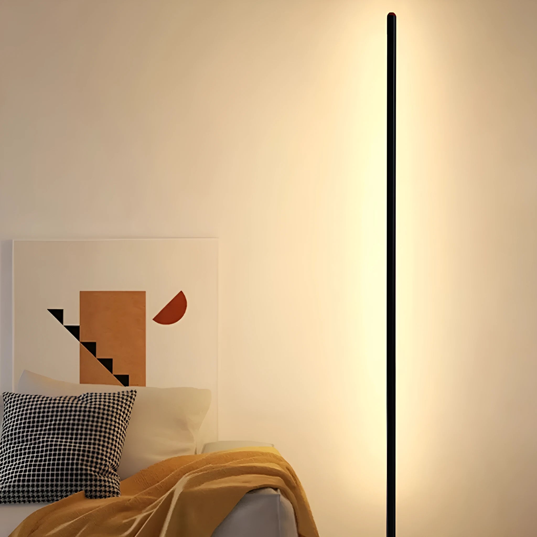 Vertical aluminium alloy floor lamp with modern simple design for home and hotel use