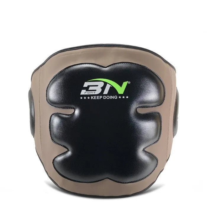 Boxing chest protection target with adjustable waist strap in dark grey or khaki colour